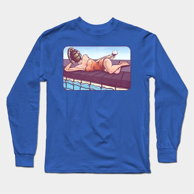 Bombshell Poolside Long Sleeve T-Shirt by corykerr